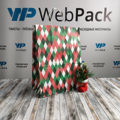 Крафт пакет с кручеными ручками, 35*26*15 (В*Ш*Г) см, 