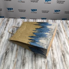 Крафт пакет с кручеными ручками, 35*26*15 (В*Ш*Г) см, 