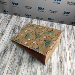 Крафт пакет с кручеными ручками, 35*26*15 (В*Ш*Г) см, 