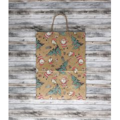 Крафт пакет с кручеными ручками, 35*26*15 (В*Ш*Г) см, 