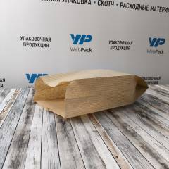 Крафт-пакет с V-образным дном  20*35*10см, 38г/м2, бурый, «ПОЛОСКА»