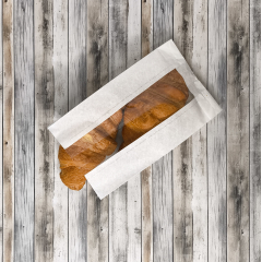 Крафт-пакет с V-образным дном с окном 14(6)*25*6см. (белый)