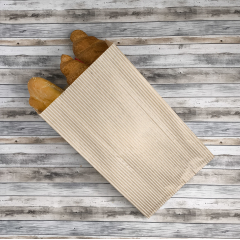 Крафт-пакет с V-образным дном  20*35*10см, 38г/м2, бурый, «ПОЛОСКА»