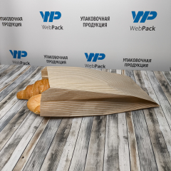 Крафт-пакет с V-образным дном  20*35*10см, 38г/м2, бурый, «ПОЛОСКА»