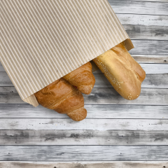 Крафт-пакет с V-образным дном  20*35*10см, 38г/м2, бурый, «ПОЛОСКА»