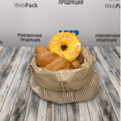 Крафт-пакет с V-образным дном  20*35*10см, 38г/м2, бурый, «ПОЛОСКА»