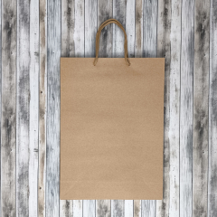 Крафт пакет с веревочной ручкой, 24*8*33 (Ш*Г*В) см (бурый)