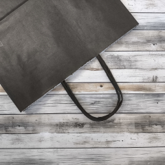 Крафт пакет с кручеными ручками, 24*14*28 (Ш*Г*В) см (черный)