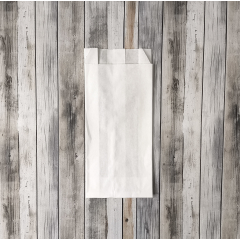 Крафт пакет с V-образным дном со складкой 9*4*20,5см, 40 г/м2 (белый)