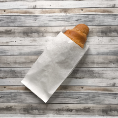 Крафт пакет с V-образным дном со складкой 9*4*20,5см, 40 г/м2 (белый)