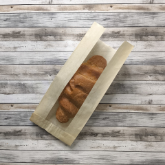 Крафт пакет с V-образным дном с окном 11(5)*4*26см, 40 г/м2 (бежевый)