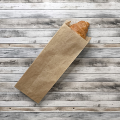 Крафт пакет с V-образным дном со складкой 10*5*30см, 40 г/м2 (бурый)