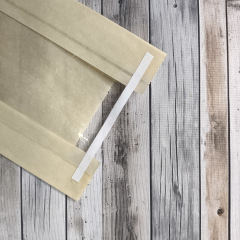 Крафт пакет с V-образным дном с окном 11(5)*4*26см, 40 г/м2 с клеевым клапаном