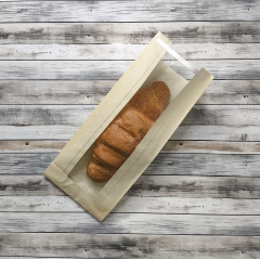 Крафт пакет с V-образным дном с окном 11(5)*4*26см, 40 г/м2 с клеевым клапаном