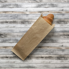 Крафт пакет с V-образным дном со складкой 10*6*30см, 40 г/м2 (бурый) с клеевым клапаном