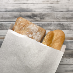 Крафт пакет с V-образным дном со складкой 17*7*30см, 40 г/м2 (белый)