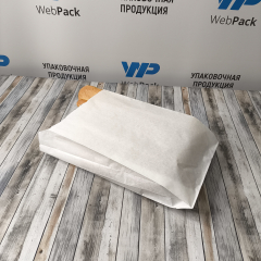 Крафт пакет с V-образным дном со складкой 17*7*30см, 40 г/м2 (белый)