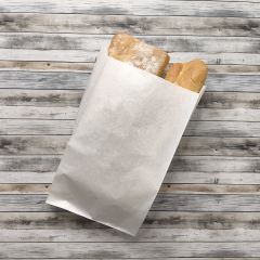 Крафт пакет с V-образным дном, жиростойкий 17*7*30см, 40 г/м2 (белый)