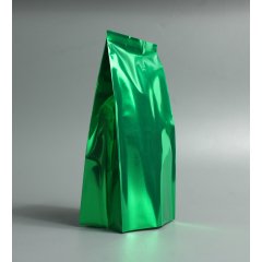 Пакет с центральным швом 7,5(+5)*17см, 95 мкм, (зеленый), Метал/БОПП/ПЭ