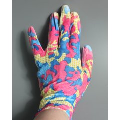 Перчатки нейлоновые тонкие садовые с полимерным покрытием ладони и пальцев, размер L