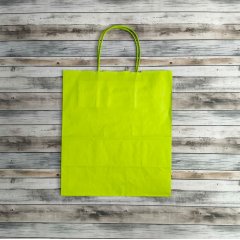Крафт пакет с кручеными ручками, 220*120*250 (Ш*Г*В) мм (салатовый)