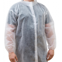 Халат для посетителя 25 г/м2, на липучках, рукава на резинке.ХL,10 шт./уп.