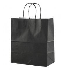 Крафт пакет с кручеными ручками, 24*14*28 (Ш*Г*В) см (черный)