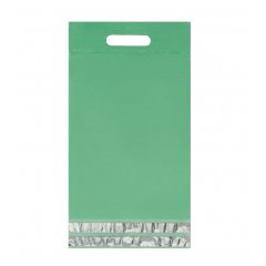 Курьерский пакет прозрачный (зеленый) 245*330мм, 50мкм, с ручкой, возвратный