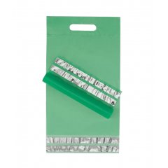 Курьерский пакет прозрачный (зеленый) 245*330мм, 50мкм, с ручкой, возвратный