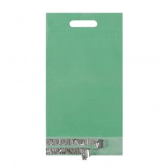 Курьерский пакет прозрачный (зеленый) 245*330мм, 50мкм, с ручкой, возвратный