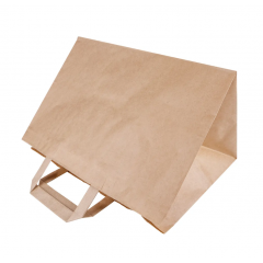 Крафт пакет с плоскими ручками, 32*20*22 (Ш*Г*В) см (бурый)