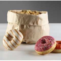 Крафт-пакет с V-образным дном  20*35*10см., бурый, «ПОЛОСКА»