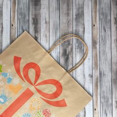 Крафт пакет с кручеными ручками, 320*110*420 (Ш*Г*В) мм, 