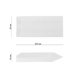 Крафт пакет с V-образным дном, жиростойкий 90*40*205мм, 40 г/м2 (белый)