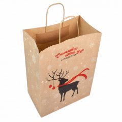 Крафт пакет с кручеными ручками, 320*130*430 (Ш*Г*В) мм, 