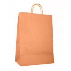 Крафт пакет с кручеными ручками, 220*120*250 (Ш*Г*В) мм (оранжевый)