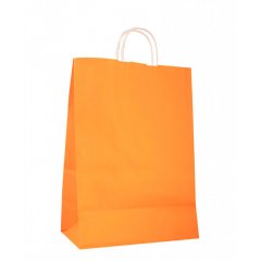 Крафт пакет с кручеными ручками, 250*110*320 (Ш*Г*В) мм (оранжевый)