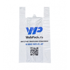 Пакет Майка 38см(+18)*70см, 25мкм, белый, WebРack