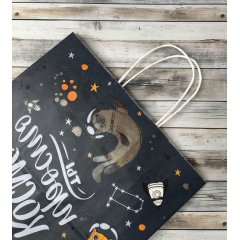 Крафт пакет с кручеными ручками, 25*22*12 (В*Ш*Г) см, 