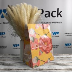 Крафт пакет с кручеными ручками, 35*26*15 (В*Ш*Г) см, 