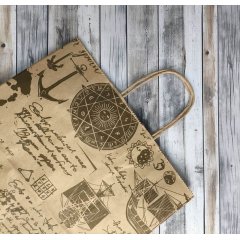 Крафт пакет с кручеными ручками, 25*22*12 (В*Ш*Г) см, 