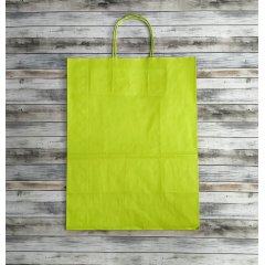 Крафт пакет с кручеными ручками, 260*150*350 (Ш*Г*В) мм (салатовый)