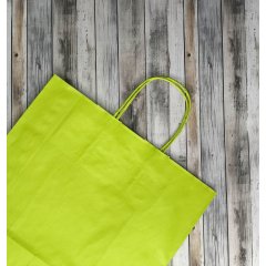 Крафт пакет с кручеными ручками, 260*150*350 (Ш*Г*В) мм (салатовый)