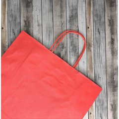 Крафт пакет с кручеными ручками, 260*150*350 (Ш*Г*В) мм (красный)