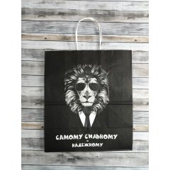 Крафт пакет с кручеными ручками, 25*22*12 (В*Ш*Г) см, 