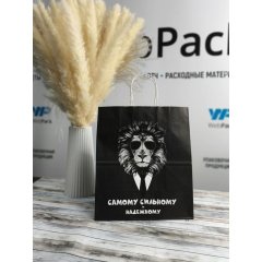 Крафт пакет с кручеными ручками, 25*22*12 (В*Ш*Г) см, 