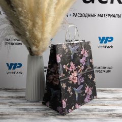 Крафт пакет с кручеными ручками, 25*22*12 (В*Ш*Г) см, 