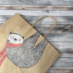 Крафт пакет с кручеными ручками, 25*22*12 (В*Ш*Г) см, 