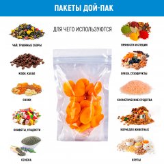 Пакет Дой-Пак 13*21(+4)см, PET/PE (прозрачный), 95мкм