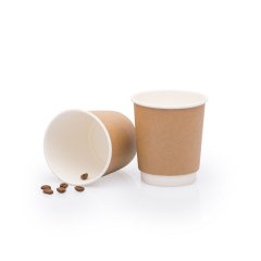 Бумажный стакан бурый 350мл, диаметр 90мм (двуслойный)